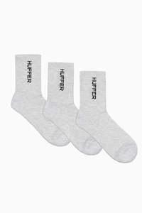 Mens Accessories: HFR RIB SOCK/3 PACK GREY MARLE