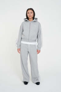 Womens Hoods Crews: CHERIE ZIP HOOD 350 GREY MARLE