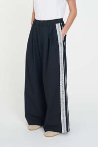 PLEATED BAGGY PANT NAVY