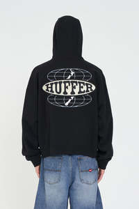 Hoods Crews: SUB CROP ZIP HOOD 350/CONTRA BASALT