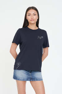 CLASSIC TEE 170/FLORETTE NAVY
