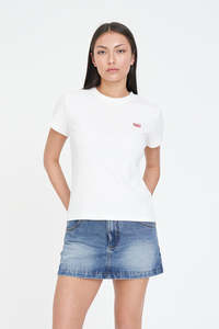 WAFFLE SLIM TEE CHALK