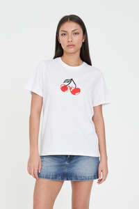 Womens: CLASSIC TEE 170/CERISE WHITE