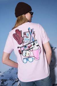 Womens T Shirts: CLASSIC TEE 170/CHALET HOURS PETAL