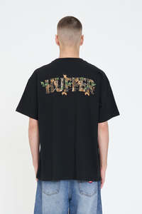 Mens T Shirts: BLOCK TEE 220/WOODY BLACK