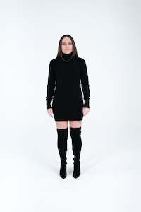 Kayla 100% Cashmere Mini Dress - Black