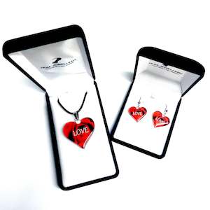 Jewellery Set: Heart Pendant & Earring Set