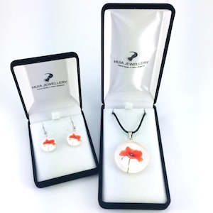 Pendant Earring Sets: White Poppy Pendant & Earring Set