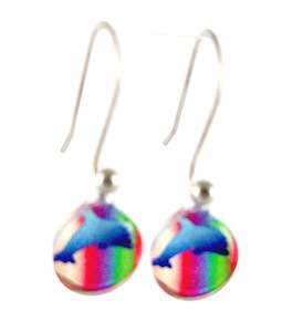 New Natures Reflections Earrings: Rainbow Dolphin Earrings