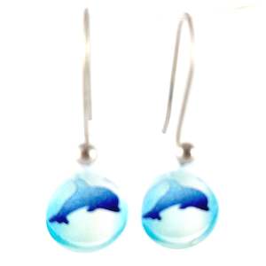 New Natures Reflections Earrings: Blue Dolphin Earrings
