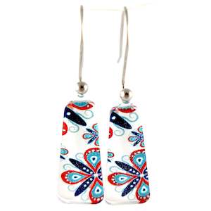 New Natures Reflections Earrings: Red Ornament Earrings