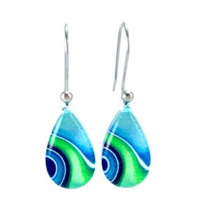 Turquoise Teardrop Ribbon Earrings