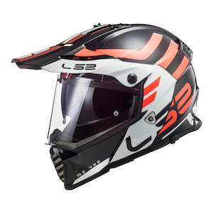 Adventure Helmets: LS2 MX436 Pioneer Evo Adventurer Helmet - Black / White