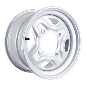 Whites ATV/UTV Steel Rim 14x8 Polaris Rear 4/156 +63.5 - Silver