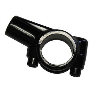Clutch Lever Brackets: Whites Left Bracket 2-piece (Mirror Mount Only) - Black, for 10mm mirrors