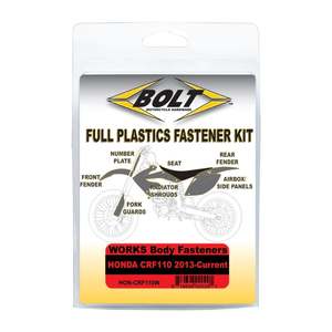 Body Plastic Bolt Kits: Bolt Body Work Fastener Kit Honda ’13–Current CRF110 Works Kit