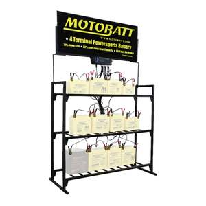 Battery Chargers: Motobatt 12-Station Battery Maintenance Charger with Stand