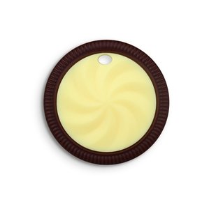 Products: Silicone Cookie Teether with massaging grips & dummy clip hole Caramel