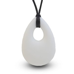 Silicone pendant necklace teether - white