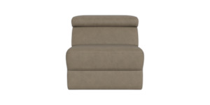 Stevie Modular Armless Chair with Adjustable Headrest in Leather