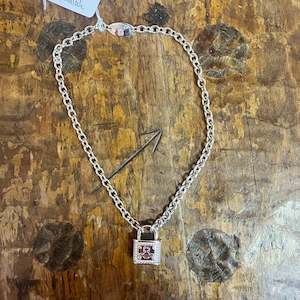 Vivienne Westwood: VIVIENNE WESTWOOD Swarovski crystal padlock necklace