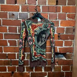 JEAN PAUL GAULTIER 1995 tattoo portrait mesh top