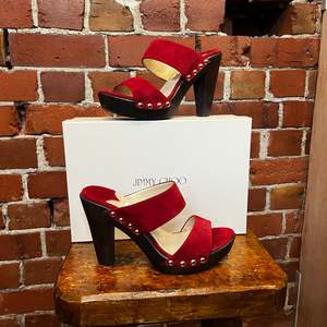 Products: JIMMY CHOO suede mules 39