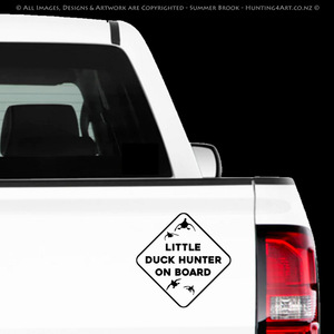Products: Little Hunter On Board - Duck Hunter Premium Vinyl Decal - Hunting4Art NZ