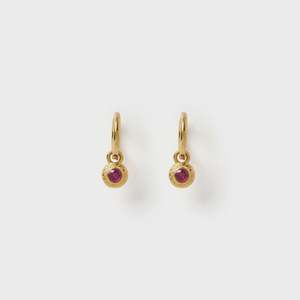 Homeware: Crushed Birthstone Earrings - July Ruby