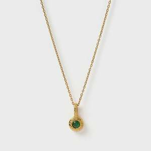 Crushed Birthstone Necklace - May Emerald