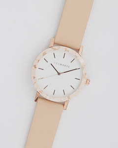 The Resin - Peach Speckle with Vegetable Tan Leather