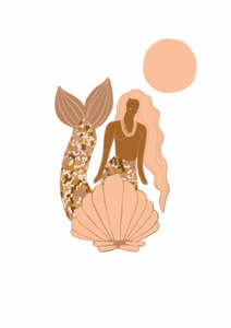 Promotions: Retro Peach Mermaid A4