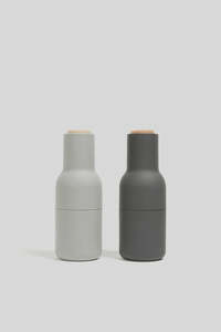 Menu Bottle Grinder Set - Cool Grey - Beech