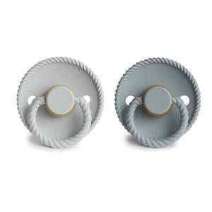 Frigg: Frigg Rope Latex Pacifier French Grey/Silver Grey