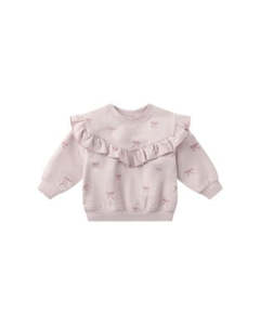 Ruffle Fleece Sweatshirt - Bows