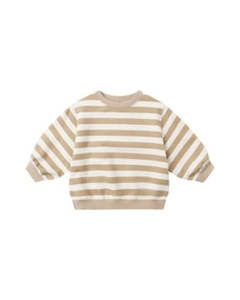 Oversized Crew Sweatshirt - Gold Stripe
