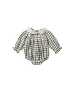 Quincy Mae: Callie Romper - Forest Check