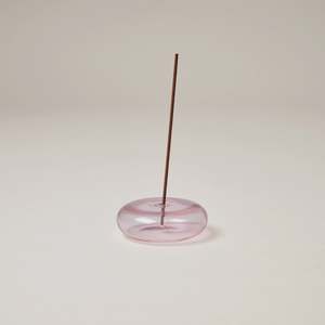 Pink Glass Vessel Incense Holder