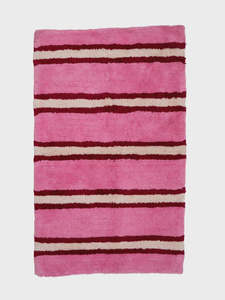 Mosey Me: Raspberry Stripe Bath Mat