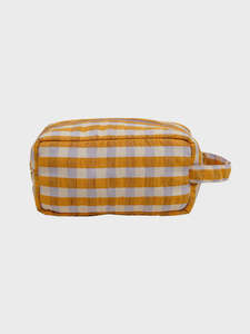 Mosey Me: Mango Seersucker Dopp Kit