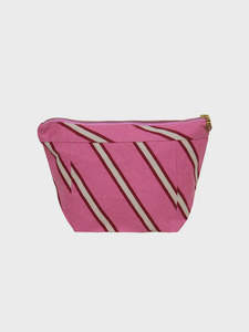 Mosey Me: Raspberry Stripe Cosmetic Case