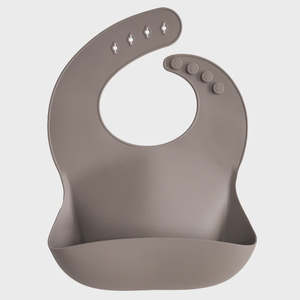 Silicone Baby Bib - Dove Grey