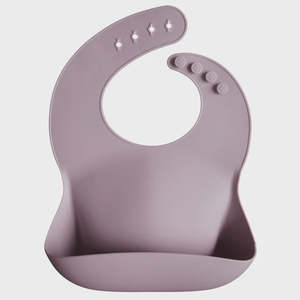 Silicone Baby Bib - Pale Mauve