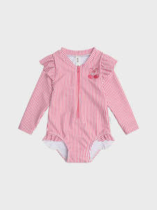 Huxbaby: Frill Swimsuit Cherry Pie Stripe