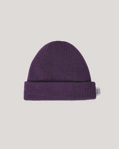 Babu: Merino Ribbed Hat Plum