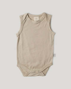 Merino Singlet Bodysuit Mushroom