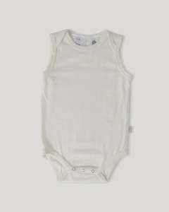 Babu: Merino Singlet Bodysuit Cream