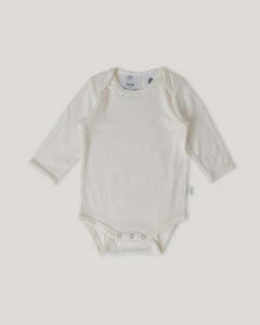 Merino Long Sleeve Bodysuit Cream