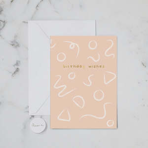Papier Hq: Birthday Wishes Peach Foil Greeting Card