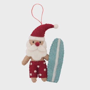 Pashom Christmas Decoration - Santa w Surfboard
